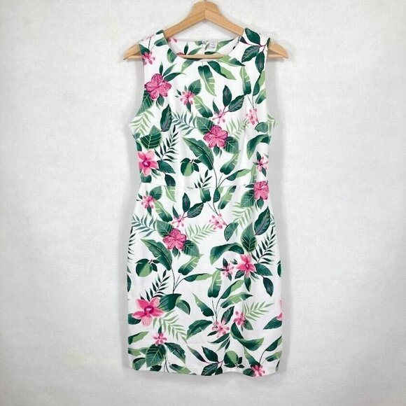 🔥 3/$15 🔥Old Navy Sleeveless Sheath Dress Tropical Summer Vacation Resort M - Picture 2 of 6
